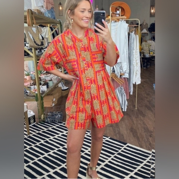 Uncle Frank Pants - Uncle Frank Nwt Pink And Green Stripes Tiger Romper Xs